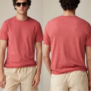 J Crew Men's Cotton Crew Neck Broken T-Shirt BW039 Hthr Crimson Red Size L NWT